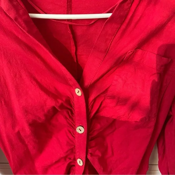 Zara Red Linen Dress - Picture 5 of 5